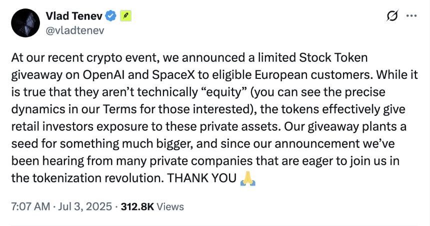 OpenAI为何拒绝Robinhood的「代币化股票」交易？