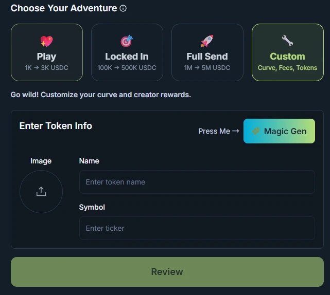 Jupiter Studio上线预设参数示意图