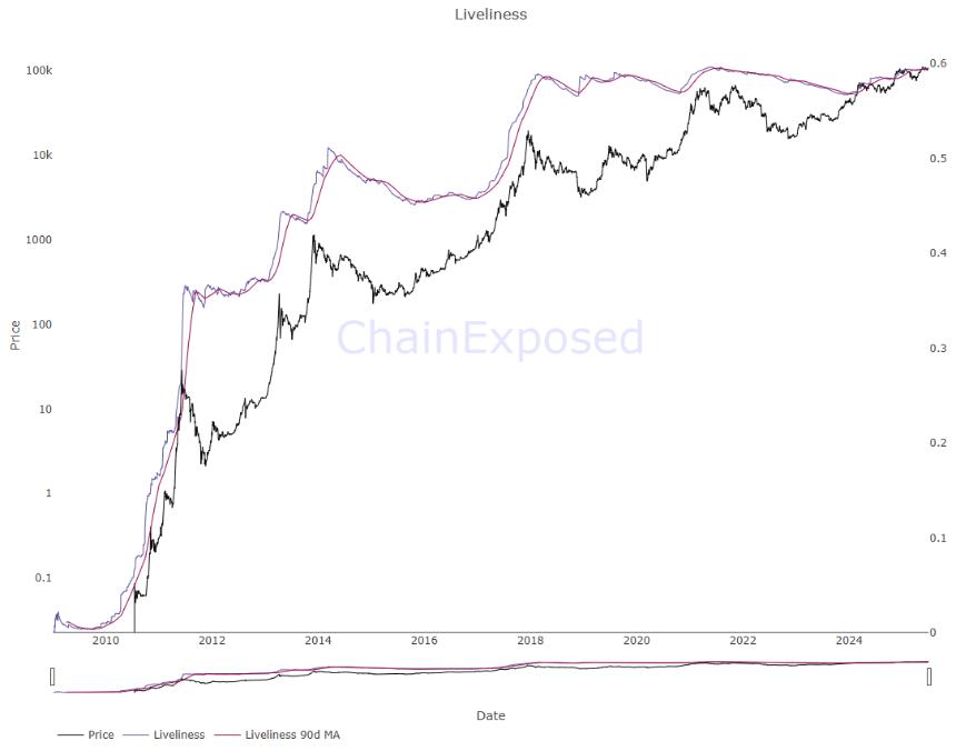 2025年上半年鲸鱼投资者持续持有BTC，尽管估值达到峰值