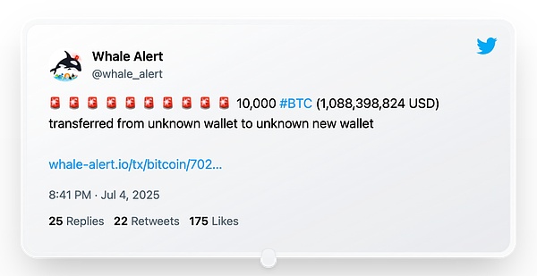 图片说明：休眠地址活了图片来源：@whale_alert