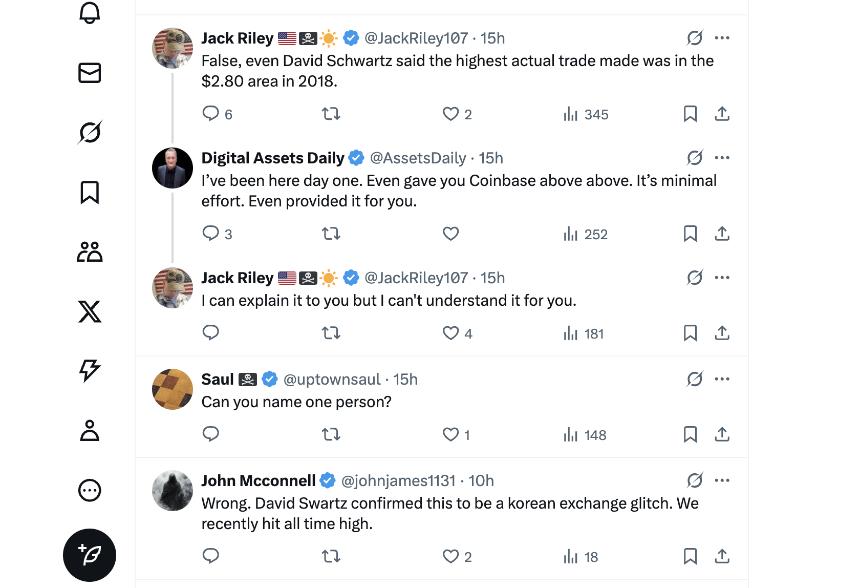 Community dispute over XRP ATH Price