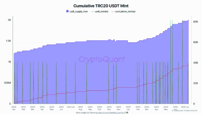 Cumulative TRC20 USDT Mint | Source:CryptoQuant