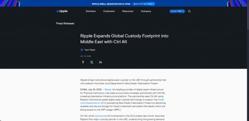 Ripple press release announcement