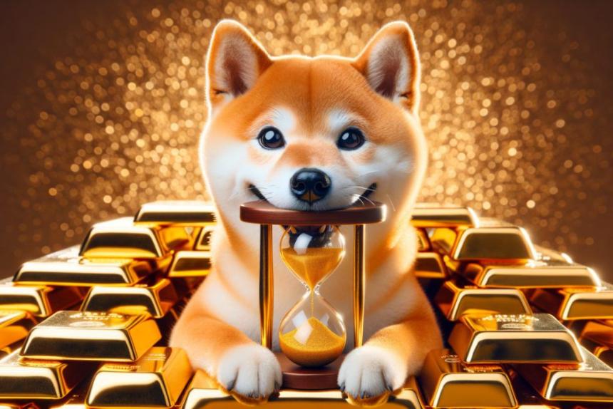 Shiba Inu hourglass and gold