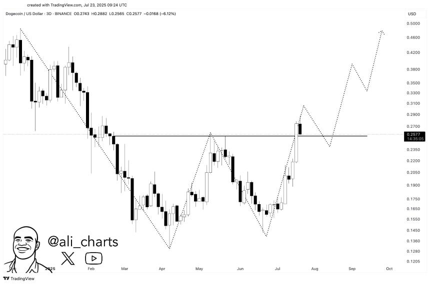  狗狗币在48小时内售出超过3.1亿枚：狗狗币鲸鱼正在逢低大量买入 