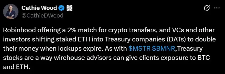 Cathie Wood picks a loophole to buy Crypto without Crypto.