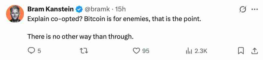 元老级比特币(BTC)玩家“信心动摇”评论引发社区热议