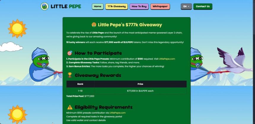LILPEPE $777K Giveaway promotional details