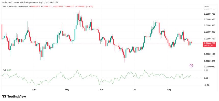 Shiba Inu Chaikin Money Flow Flips Bullish