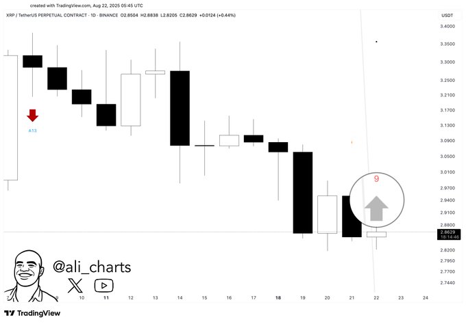 XRP TD序列看涨信号图