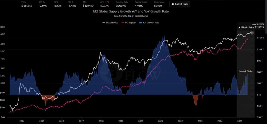 Bitcoin market cap vs global money supply comparison chart
