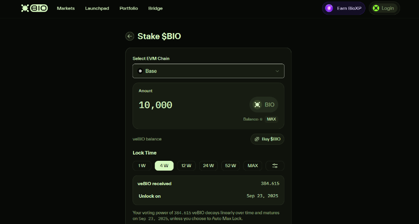 质押BIO代币获得积分