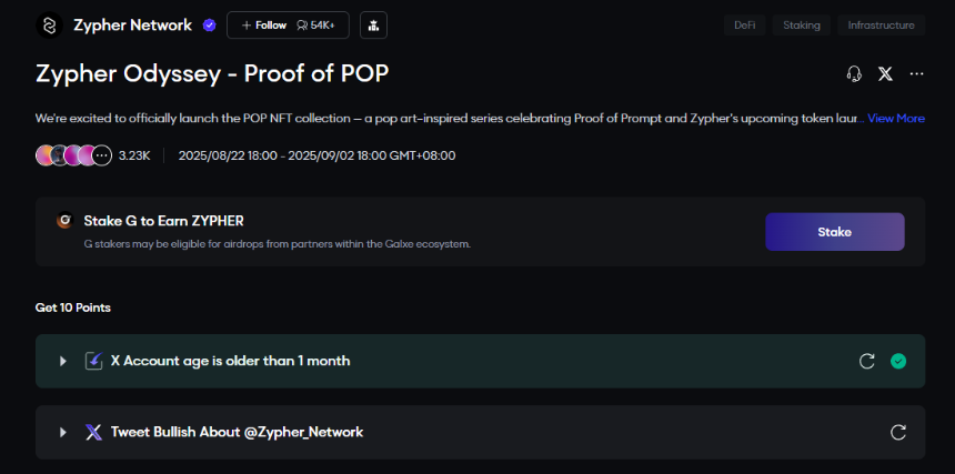 本周精选交互项目：Zypher Network免费铸造NFT；o1.exchange领OG徽章；Miden测试网交互