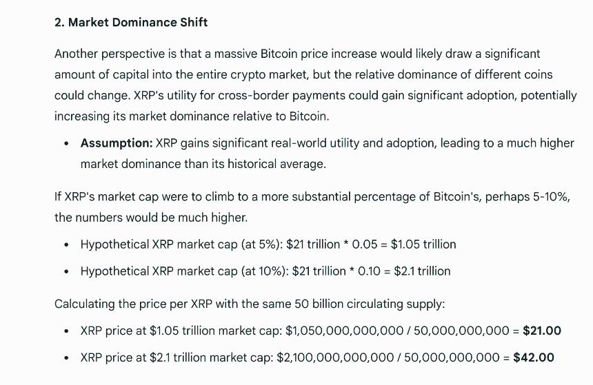 Comment from Google Gemini on XRP Price