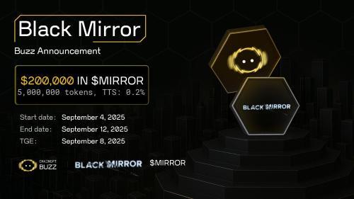 《黑镜》MIRROR BuzzDrop上线，20万美元代币奖励等你拿