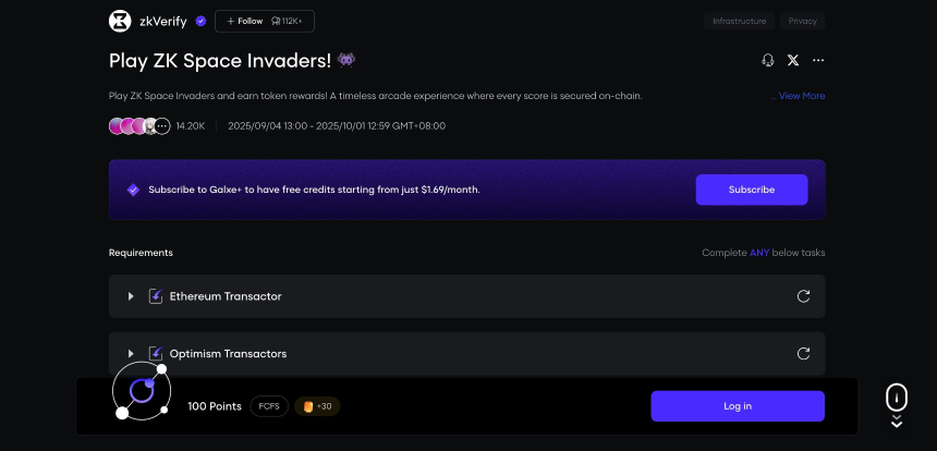zkVerify上线小游戏，或是TGE前最后的“零撸”机会
