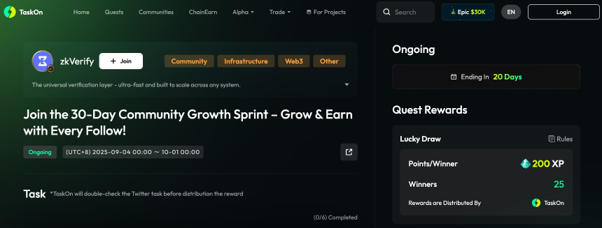 zkVerify上线小游戏，或是TGE前最后的“零撸”机会