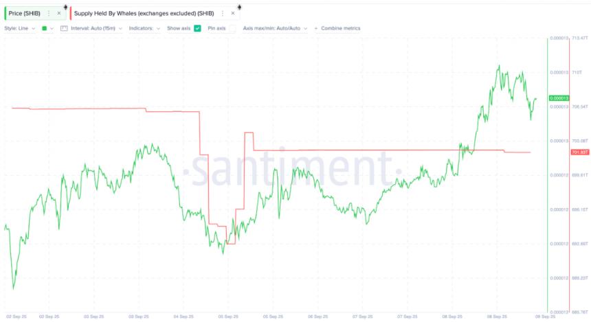 SHIB whale supply analysis showing exchange movements