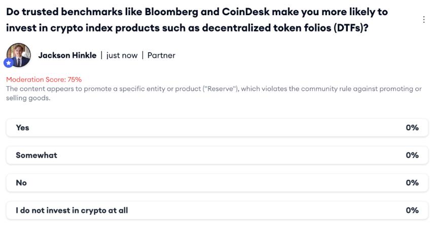 Reserve 致力为加密货币指数注入机构信任