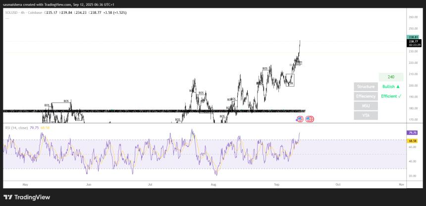 Solana价格预测：SOL目标价250美元，市场表现强劲