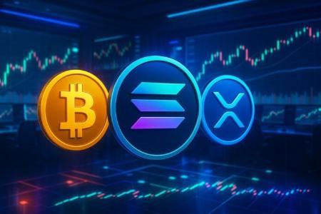 比特币波动趋稳，Solana与XRP走势分化
