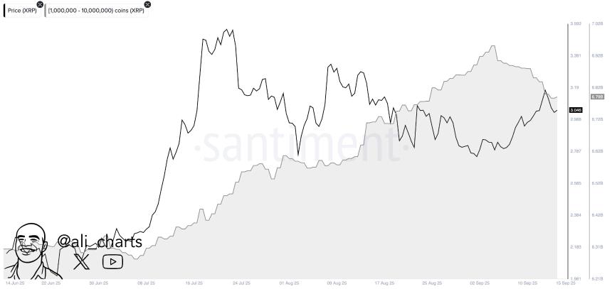 XRP看跌信号：鲸鱼抛售4.86亿美元资产
