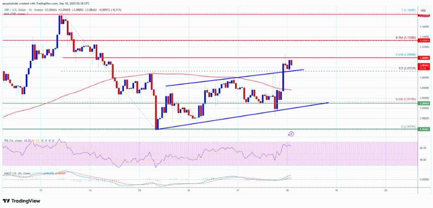 XRP多头蓄势待发——突破3.12美元或将开启新一轮上涨