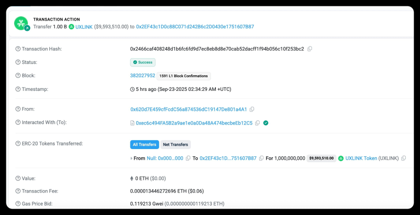 UXLINK被盗约1130万美元技术分析