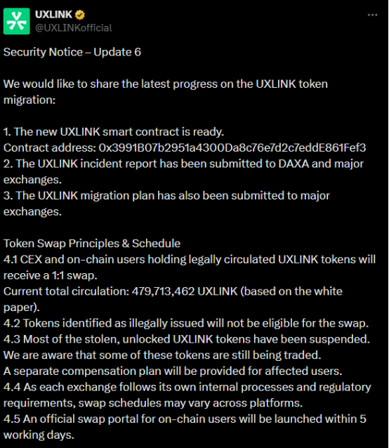 Web3社交明星项目UXLINK遭遇黑客攻击：增发10亿代币、损失千万美元
