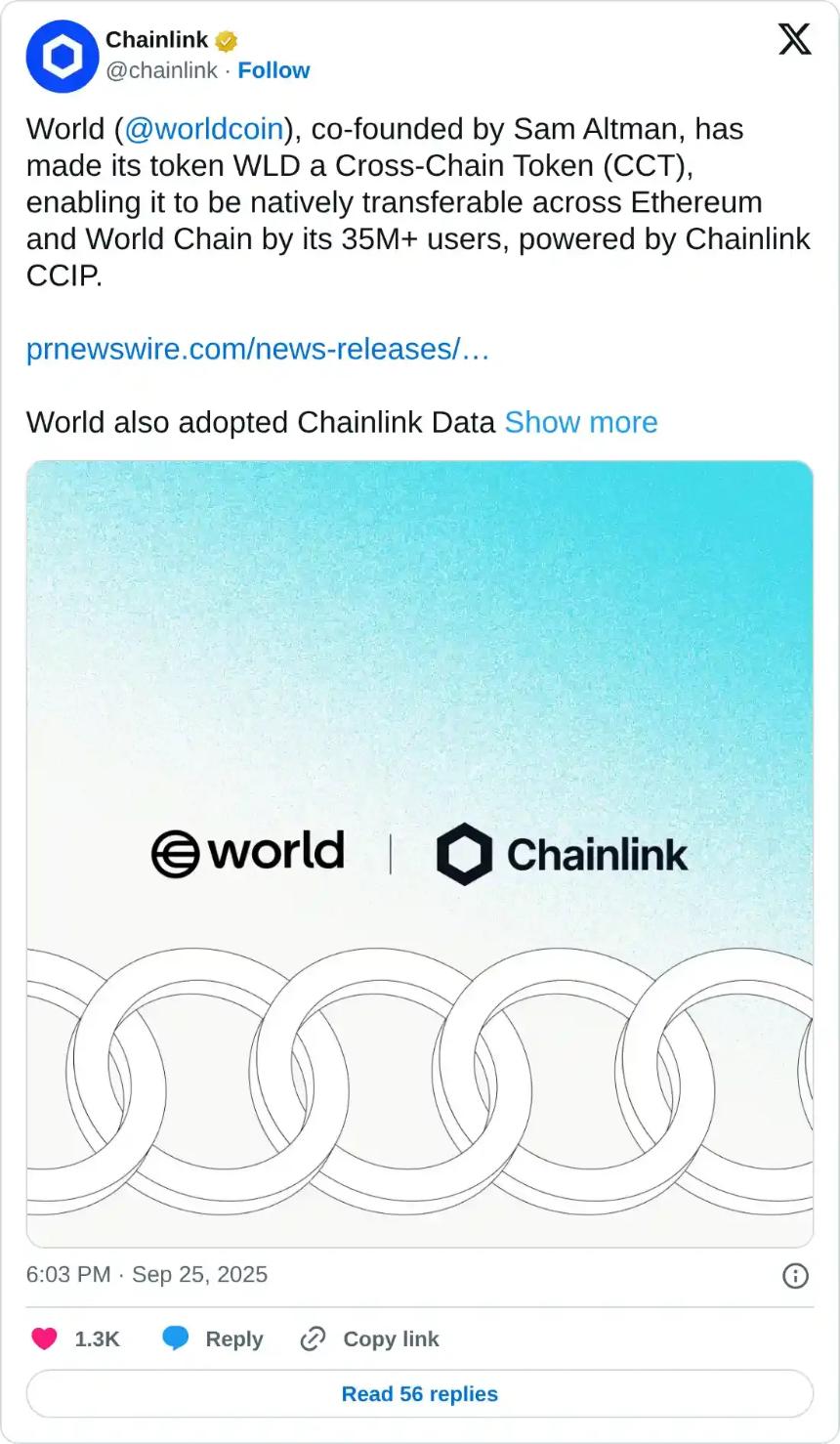 Worldcoin整合Chainlink CCIP，WLD或迎反弹机会，LINK承压面临挑战