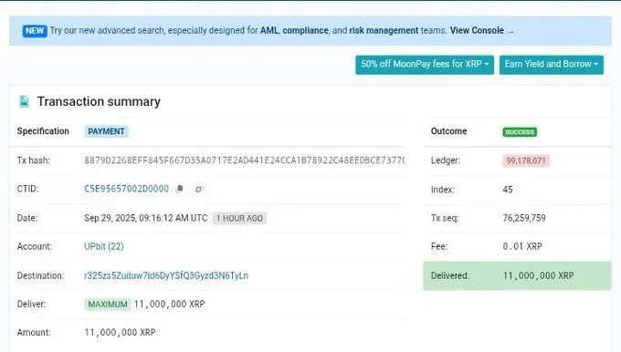 1100万XRP离开Upbit——双底构成重大走势