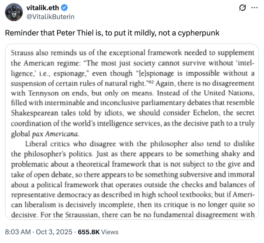 Vitalik暗讽Peter Thiel背后是科技思想的派系之争