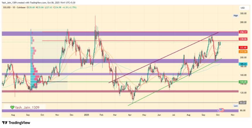 随着ETF和链上增长激增，Solana价格能否达到300美元？
