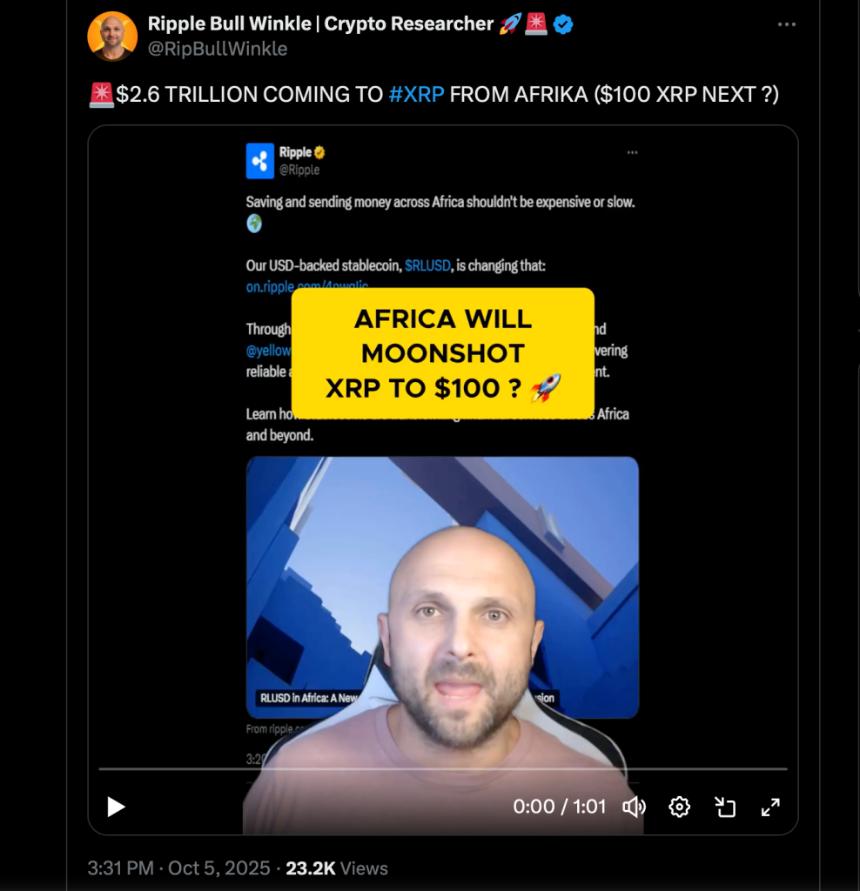 分析师分享 XRP 价格关键见解，可能突破 100 美元