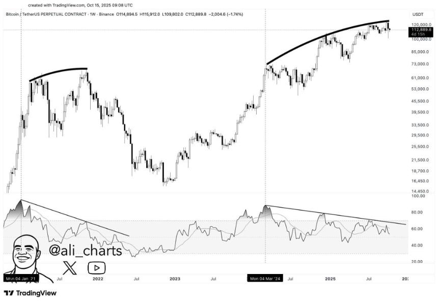 比特币价格分析：看跌背离信号预示潜在回调风险