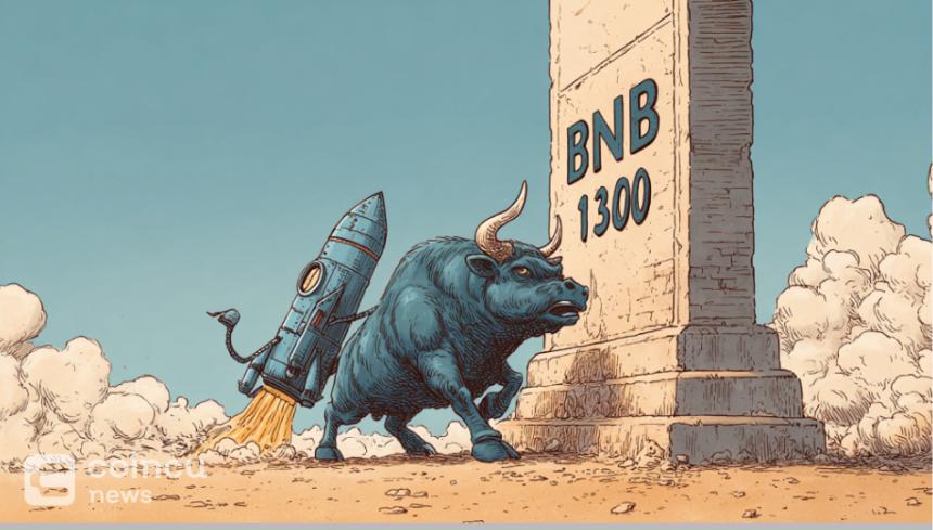 BNB价格逼近1300美元大关，市场情绪高涨或迎新突破
