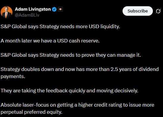 Strategy将美元储备基金扩充至21.9亿美元——能否彻底消除“破产恐慌”？