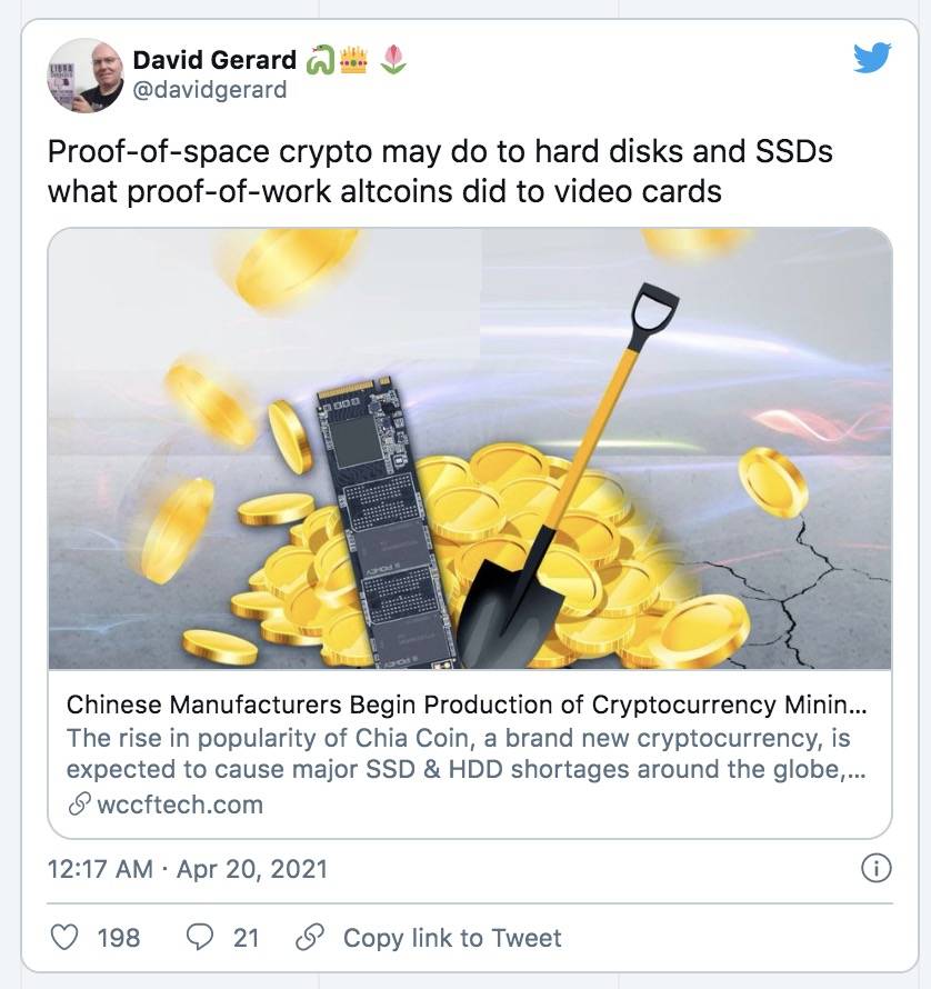 巴比特观察 | 泡沫飞上天？引发硬盘价格疯涨，Chia估值已超200亿美元！