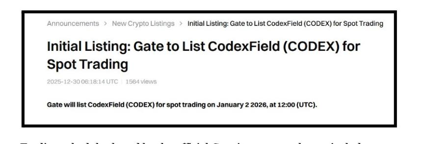 CodexField钱包空投：Gate.io上线，$CODEX<a href=https://www.525btc.com/e/public/ClickAd?adid=3 target=_blank class=infotextkey>币安</a>下一个？