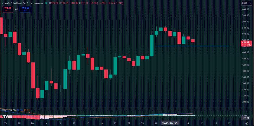 Zcash：为什么ZEC价格尽管短暂反弹，却始终无法突破520美元大关？