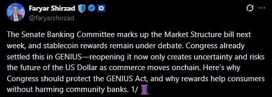 Coinbase稳定币奖励成为CLARITY法案的关键导火索