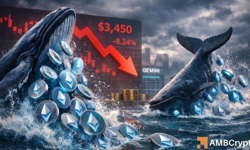 以太坊巨鲸施压3450美元阻力位 市场走向何方？