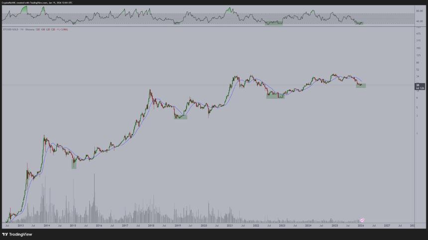加密货币分析师迈克尔·范德波普表示，比特币发出罕见信号，与黄金相比似乎“被严重低估”。