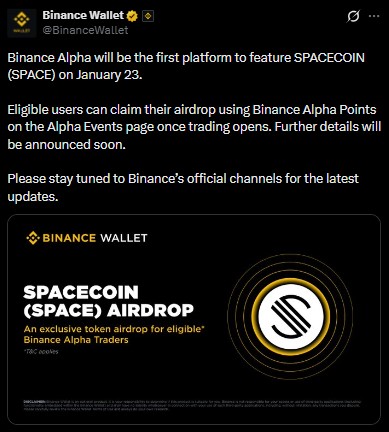 Spacecoin空投及上线日期公布：领取及价格详情