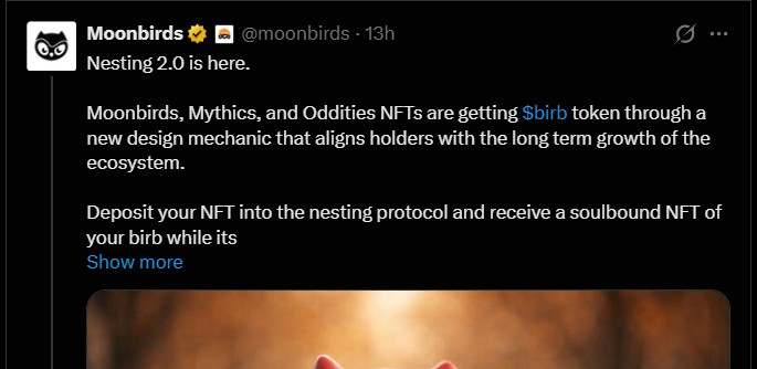 Moonbirds NFT 持有者在 Solana TGE 之前查看 $BIRB 代币经济模型