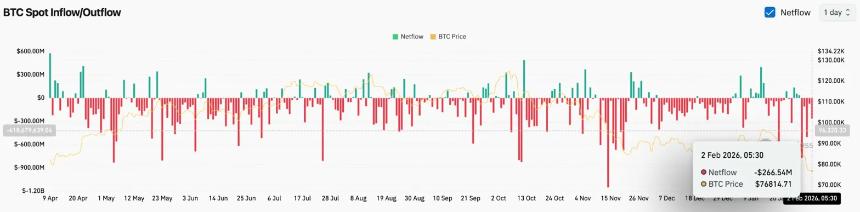 比特币净流量（来源：Coinglass）