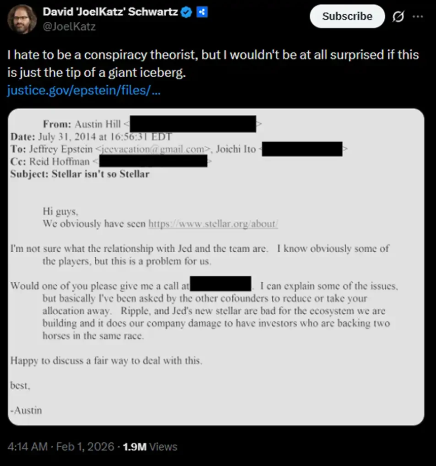 爱泼斯坦绝密邮件曝光：他曾与中本聪对话？