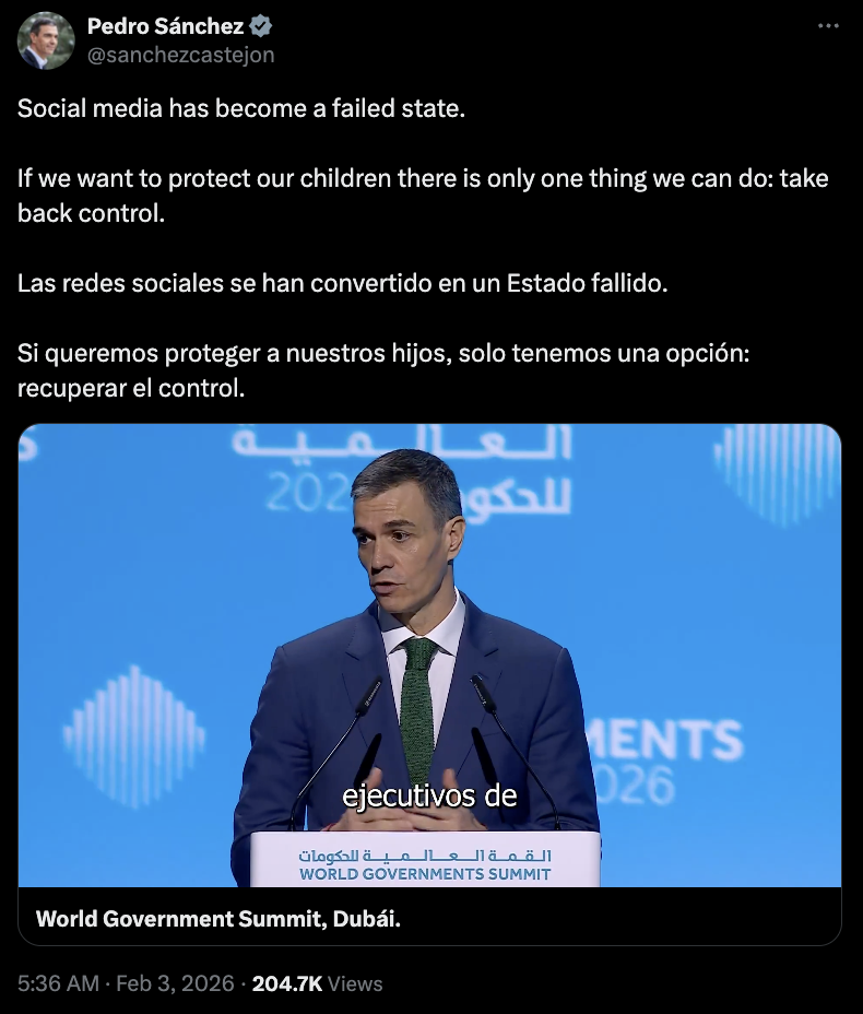 西班牙拟立法禁止16岁以下未成年人使用社交媒体