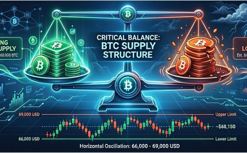 BTC筹码结构揭示66000-69000美元区间平衡真相